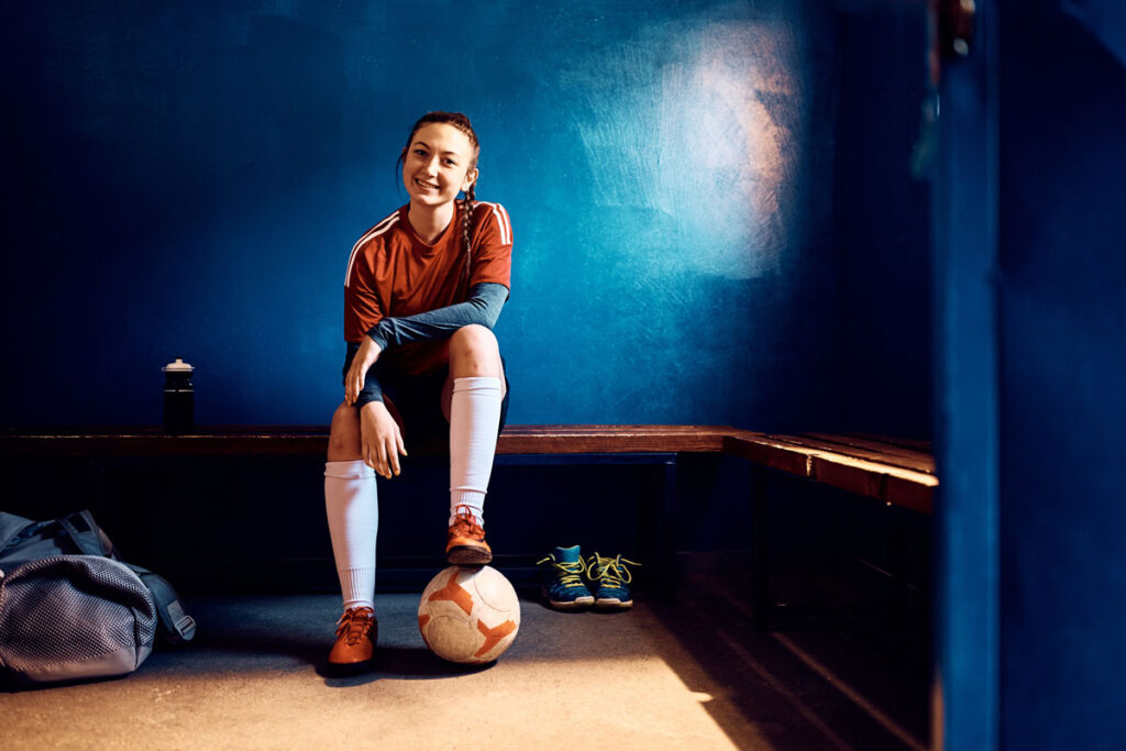 Girl soccer player